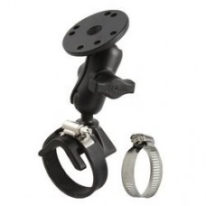 RAM-B-108-A - Double Ball Strap Hose Clamp Mount with Round Plate